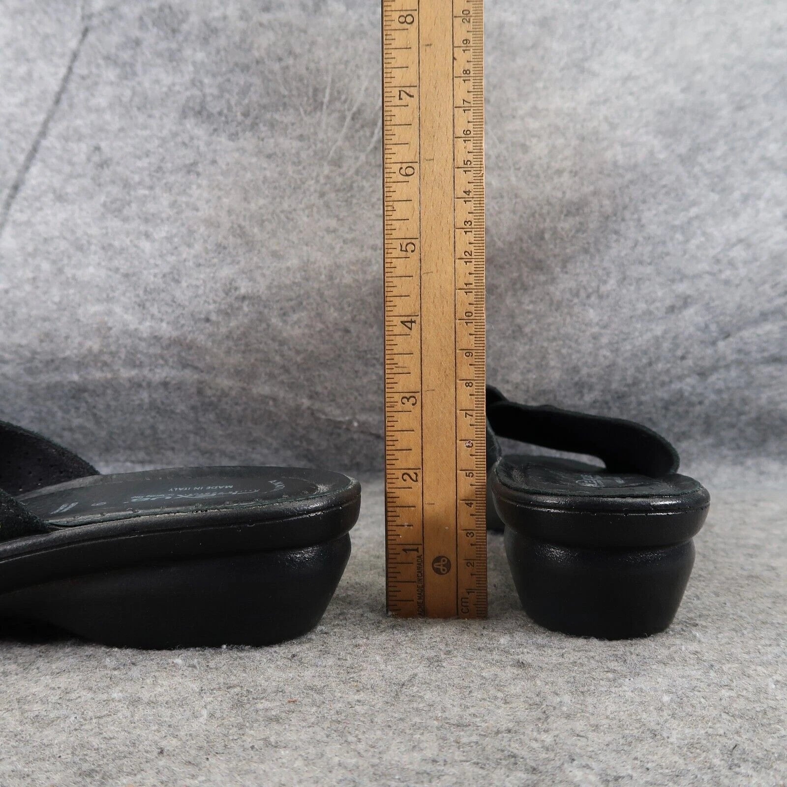 Spring Step Shoe Women 9 Sandal Flexus Wedge Slide Leather Comfort Fashion Black