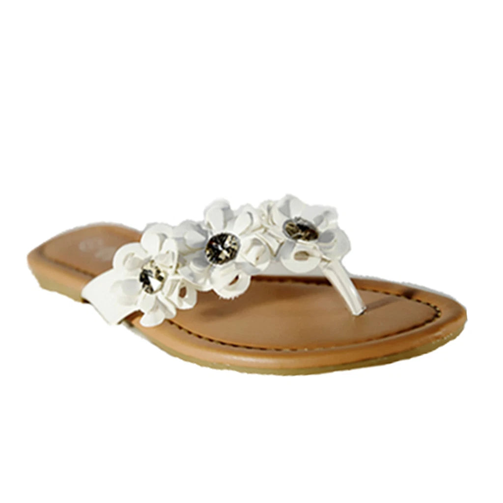 New Womens Flip Flops Cute Style Thongs Flower Flats  Sandals #90