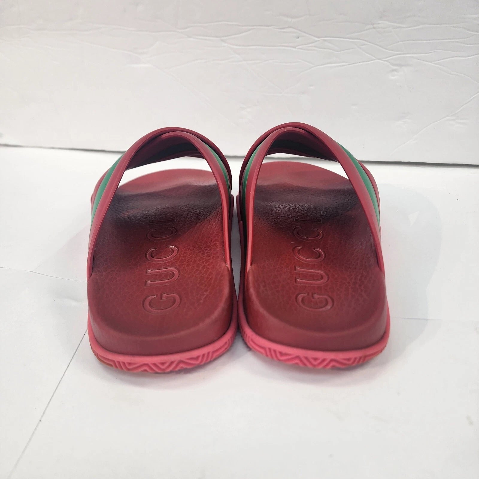 Gucci Womens Rubber Web Striped Sandals Slides size 36 #Q#