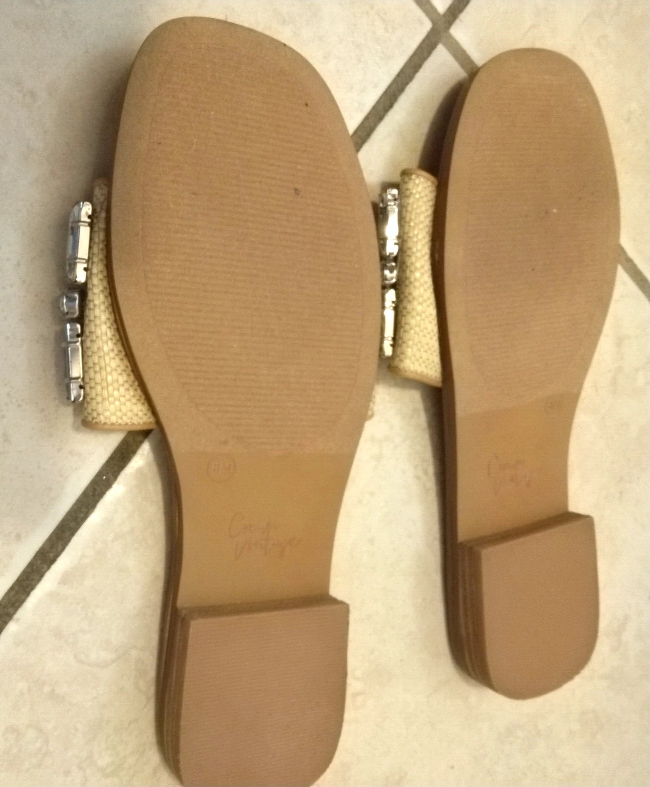 Crown Vintage 8M Gem/Rhinestone Selmira Slide Casual Fashion Sandals co1969