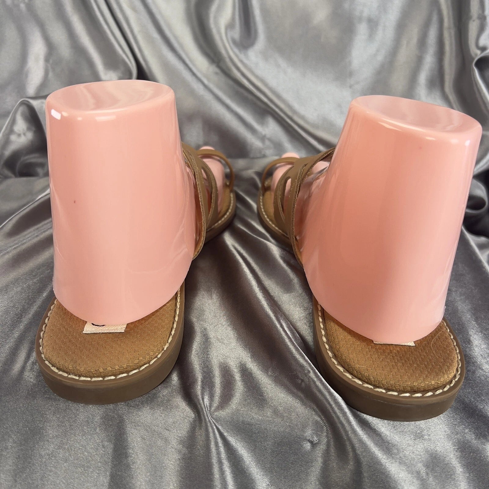 Crown Vintage Aravedi Sandals Women’s 11 Tan Cognac Toe Loop Summer Fashion Shoe