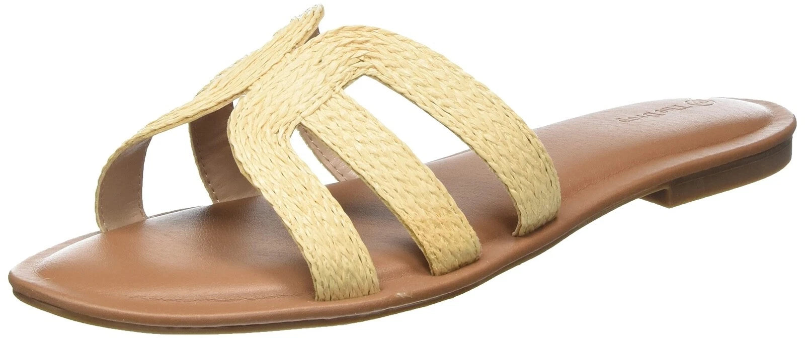 The Drop Monika Raffia Fashion Slip On Flat H-Band Slide All Seasons Sandals NIB