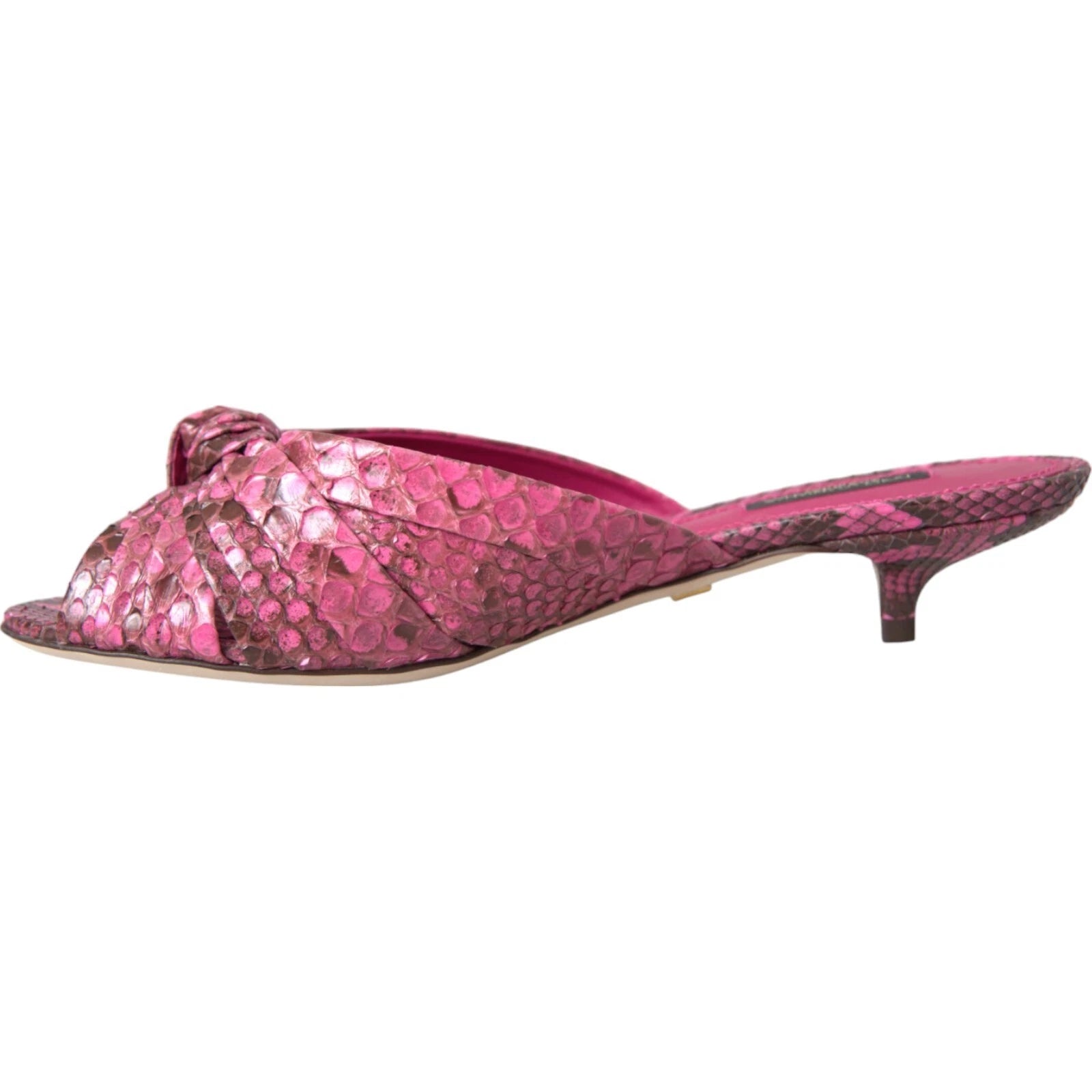 DOLCE & GABBANA Shoes Pink Python Leather Kitten Heels Slides EU36.5/US6 1200usd