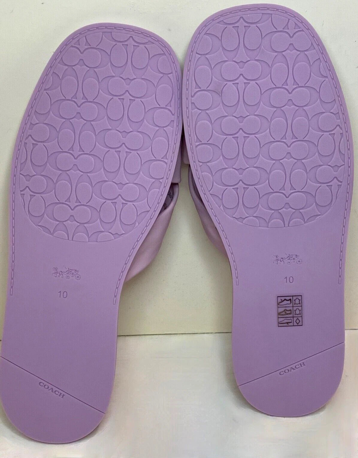 Coach Brooklyn Leather Sandals Violet Lilac Purple Twist Knot Slides Women's  10