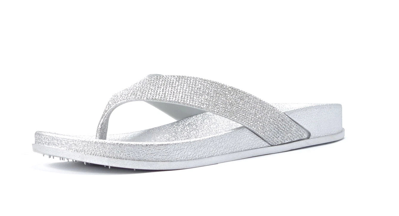 NEW Women's Fashion Glitter Thong Flip Flop Rhinestone Sandals Soft Rubber Sole