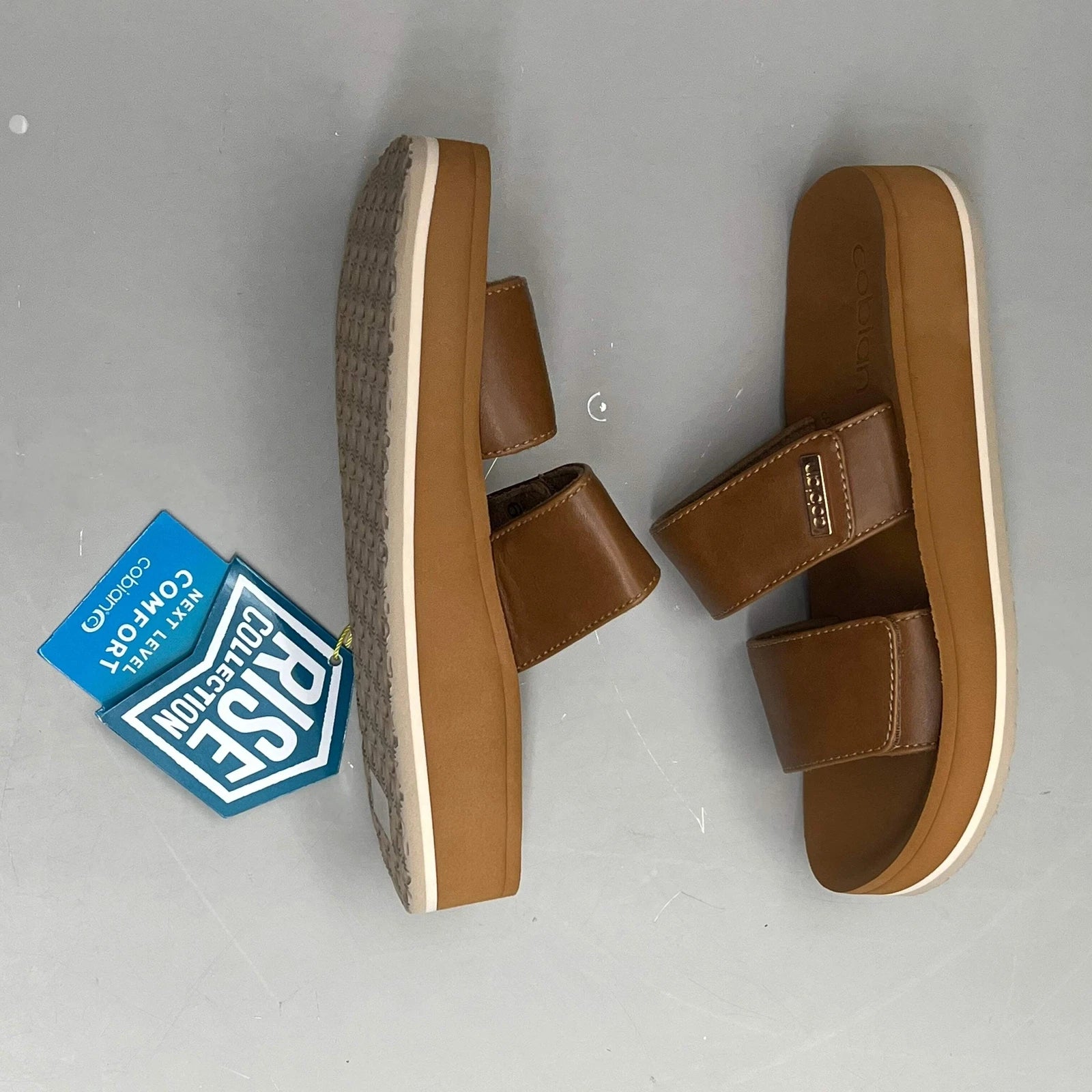 COBIAN Dana Rise Elevated Flatform Style Slide Women's Sz 9 Tan DNA24-230-09