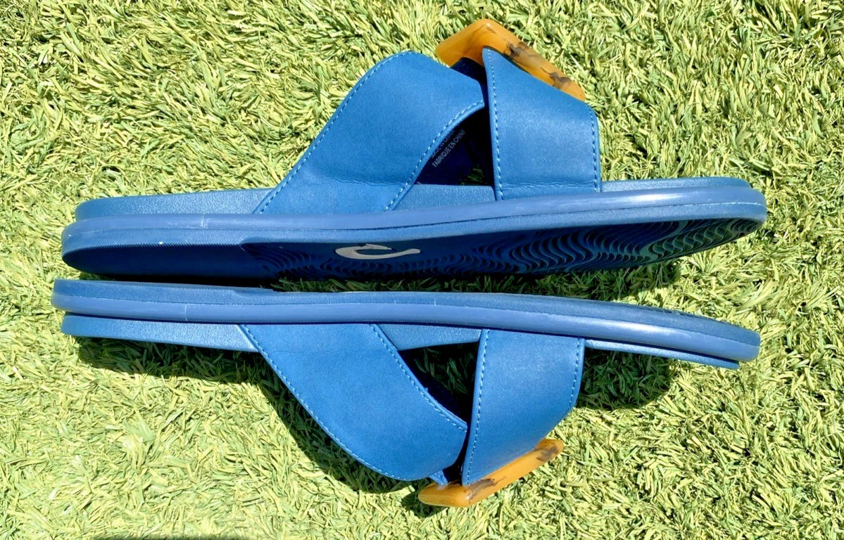 Olukai LA'I Slide Sandals Women’s Size 9 Blue Comfort Style 20511-7575