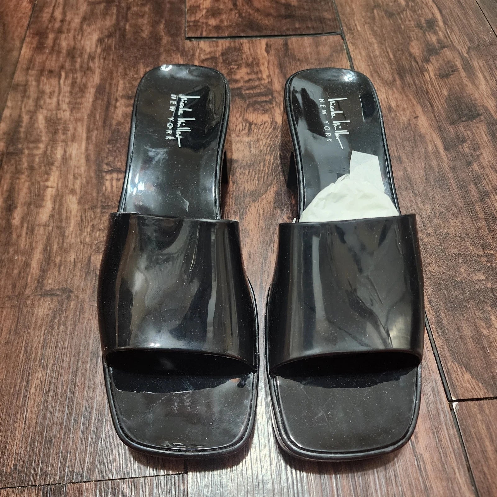 Nicole Miller New York Sandals Womens 8 Black Tikky Style Platform With Heel