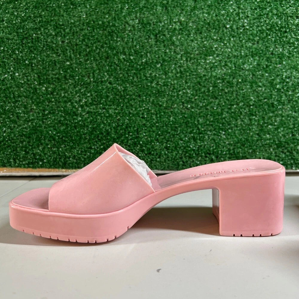 Steve Madden Harlin Platform Slide Sandals Block Heel Pink Y2K Style Womens 7 M