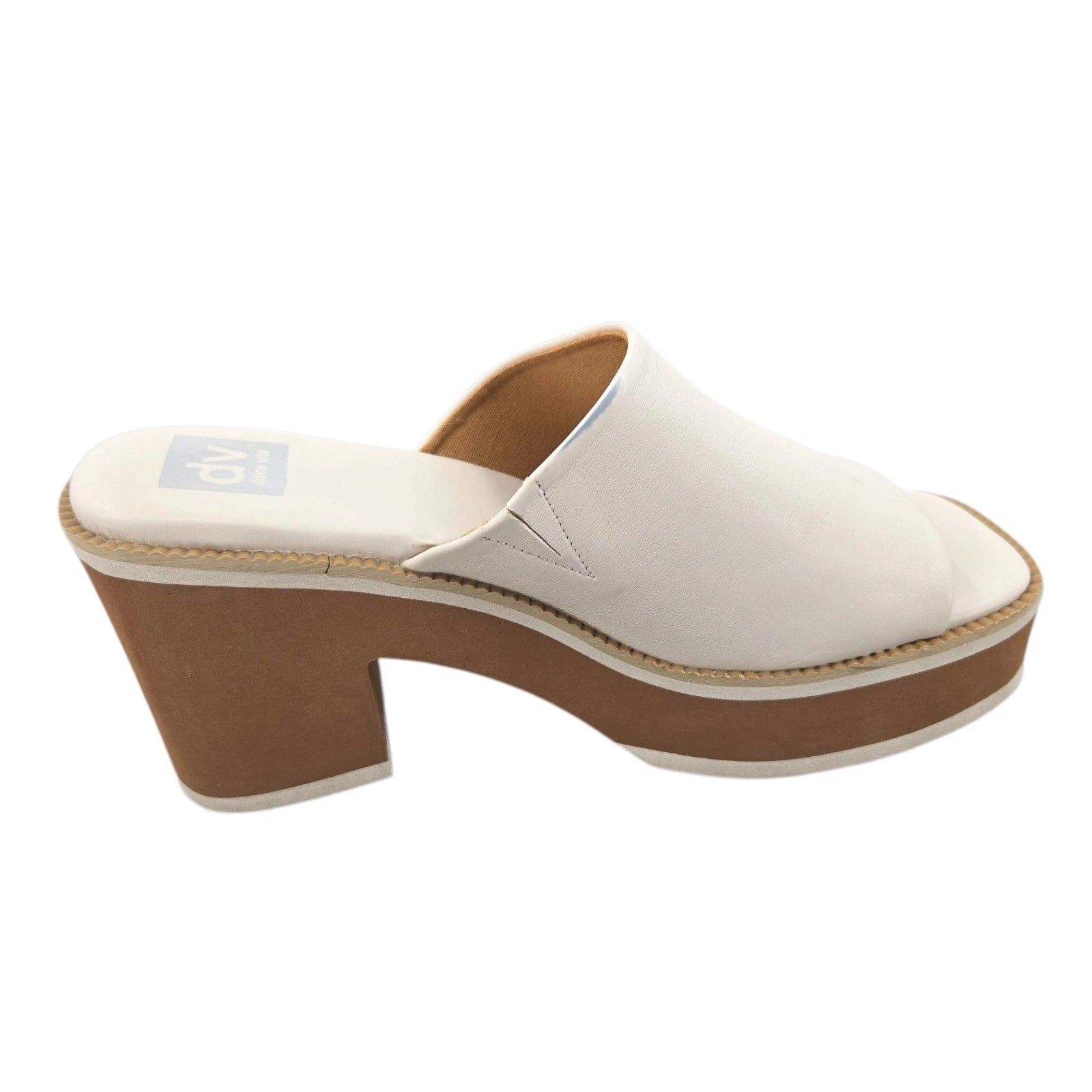 Dolce Vita Women's Nikole Platform Heel Slide Sandals White Size 8.5