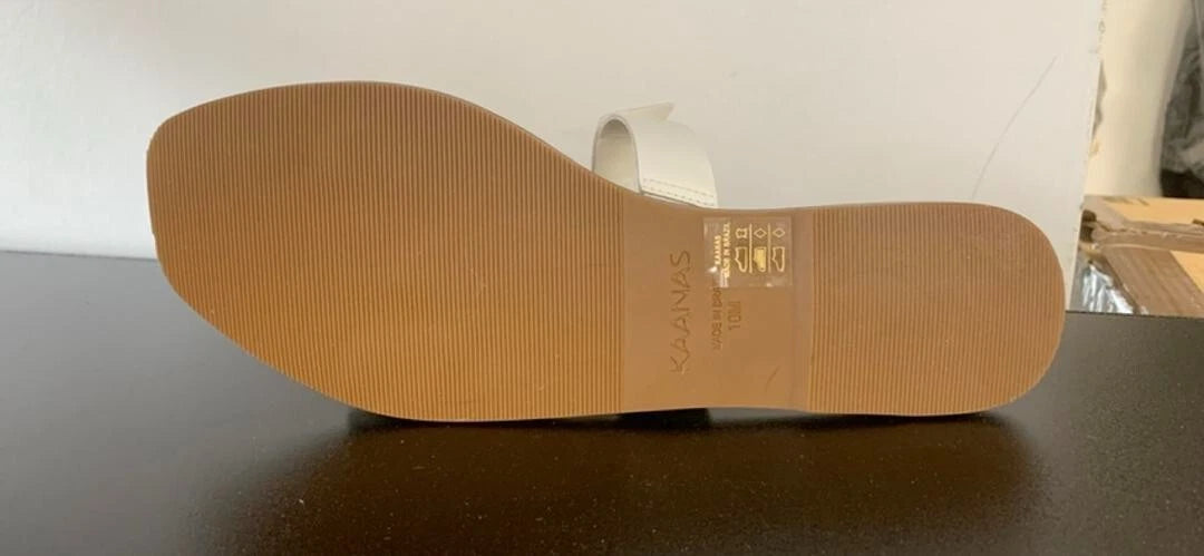 KAANAS Recife Womens Knotted Slide Sandal Sz 10M white
