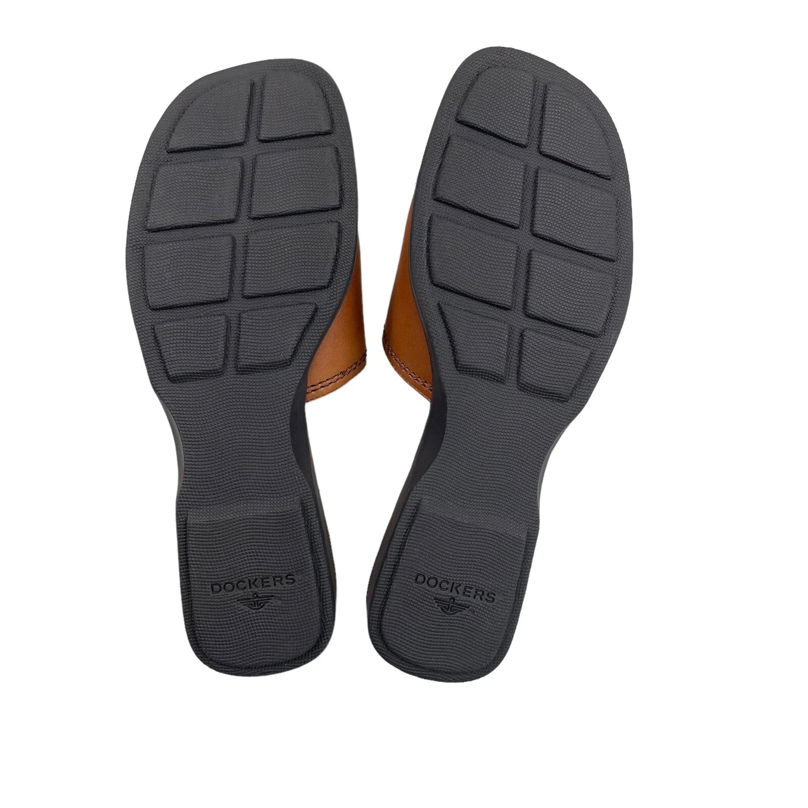 NWT Dockers Healy DB Slide Leather Sandals Womens 9 M Prairie Brown Wedge