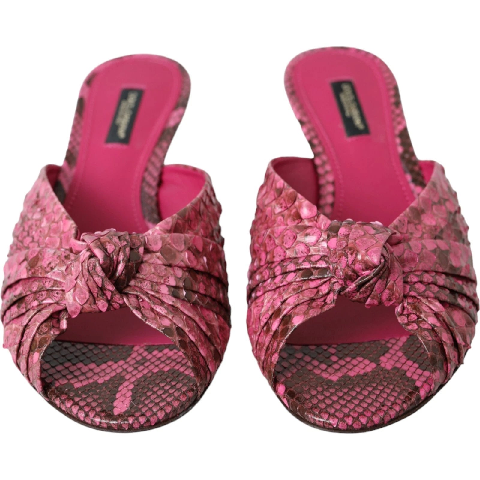 DOLCE & GABBANA Shoes Pink Python Leather Kitten Heels Slides EU36/US5.5 1200usd