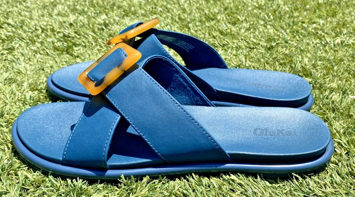 Olukai LA'I Slide Sandals Women’s Size 9 Blue Comfort Style 20511-7575