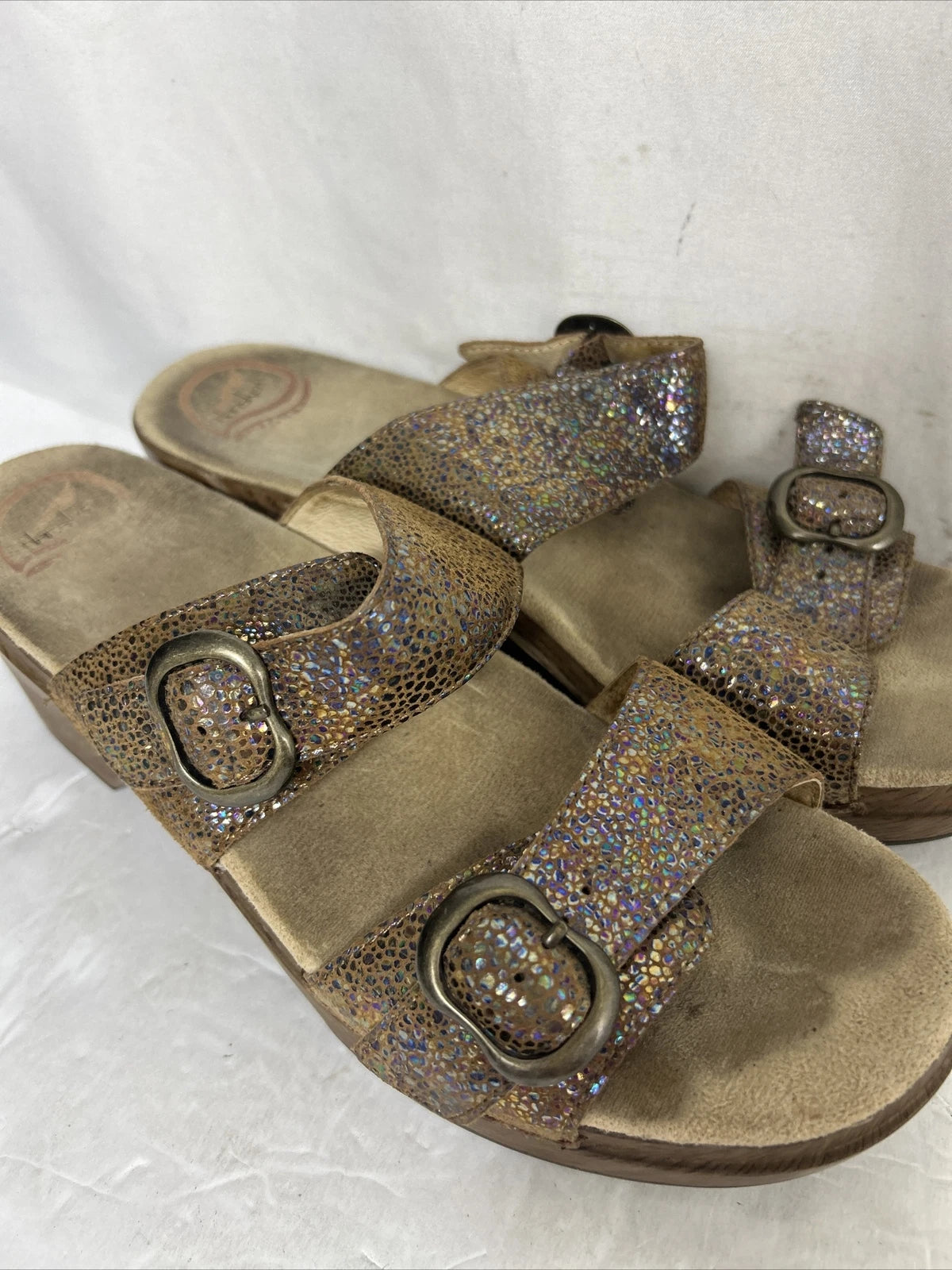 Dansko Sophie Iridescent Double Strap Clog Slide Sandals Sz 41 US Size 10.5 - 11