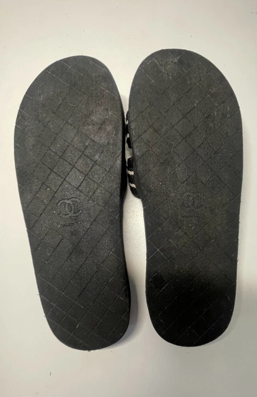 Chanel Coco Slides Black Size 39 Rubber Fabric Logo Sandals G34729 Women’s