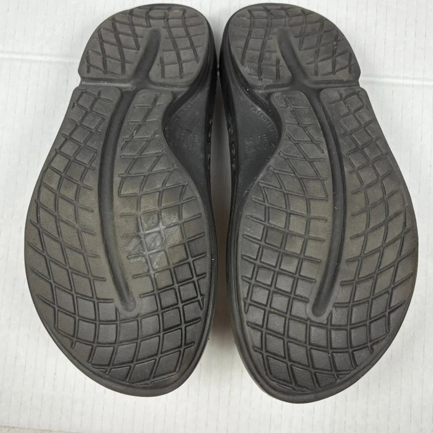 OOFOS Recovery Slides Luxe Sandals Women’s 5 Blue Iridescent Snake Comfortable