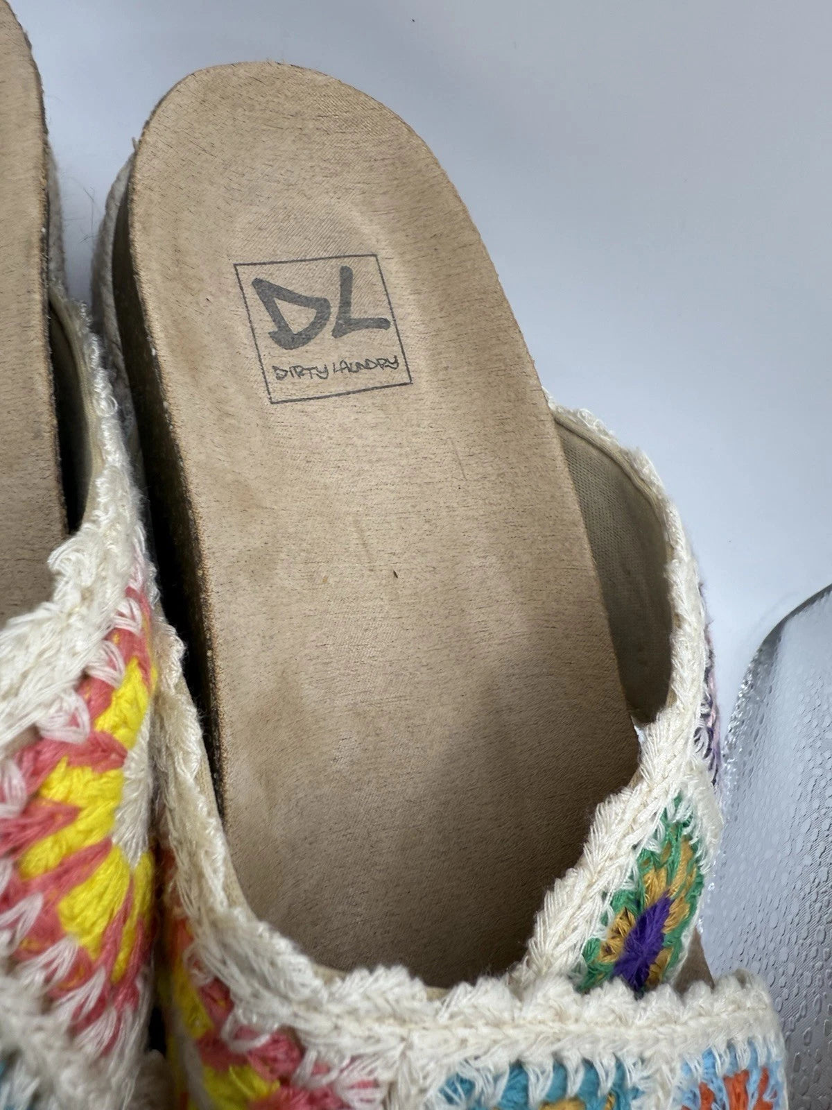 DIRTY LAUNDRY Crochet Knit Sandal Criss Cross Slide Platform Espadrille Women 10