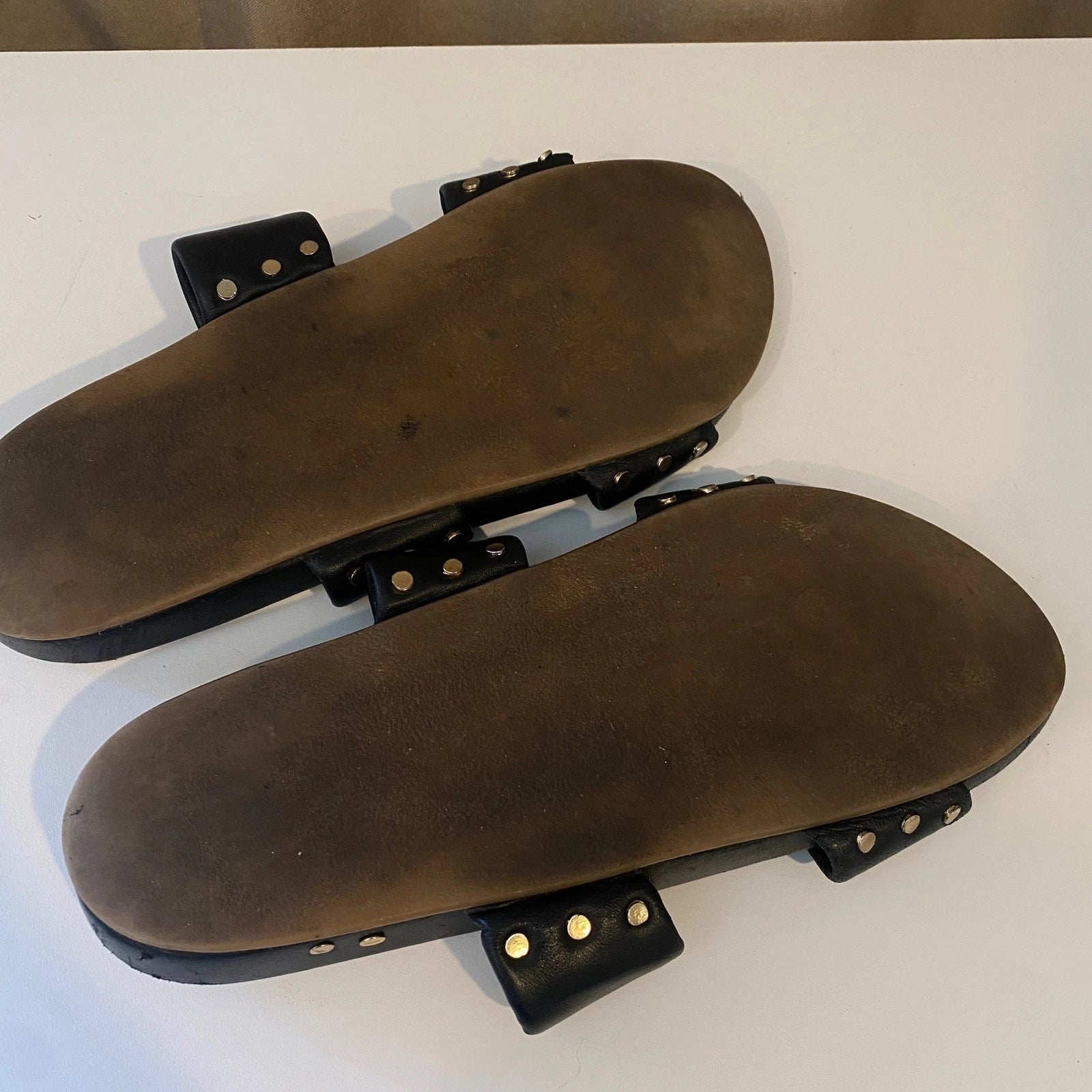 beek Black Leather Double Strap Slide Sandals Minimalist Style