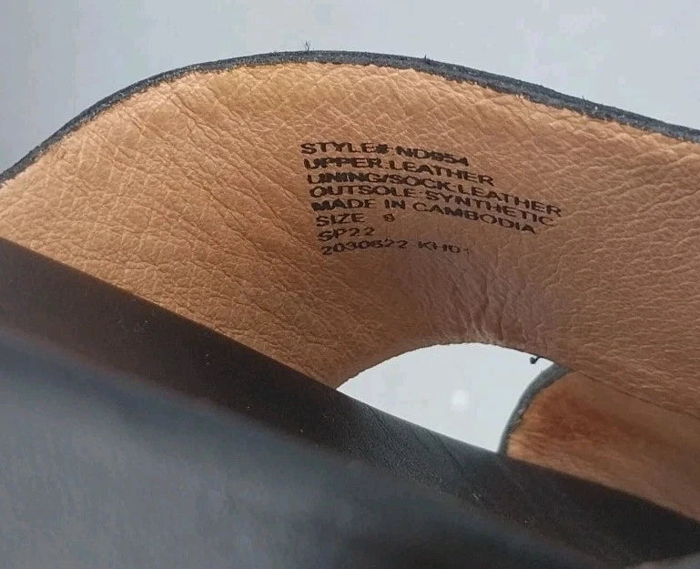 MADEWELL Size (9) Black Women's Upper Leather Criss-Cross Slip On Sandals