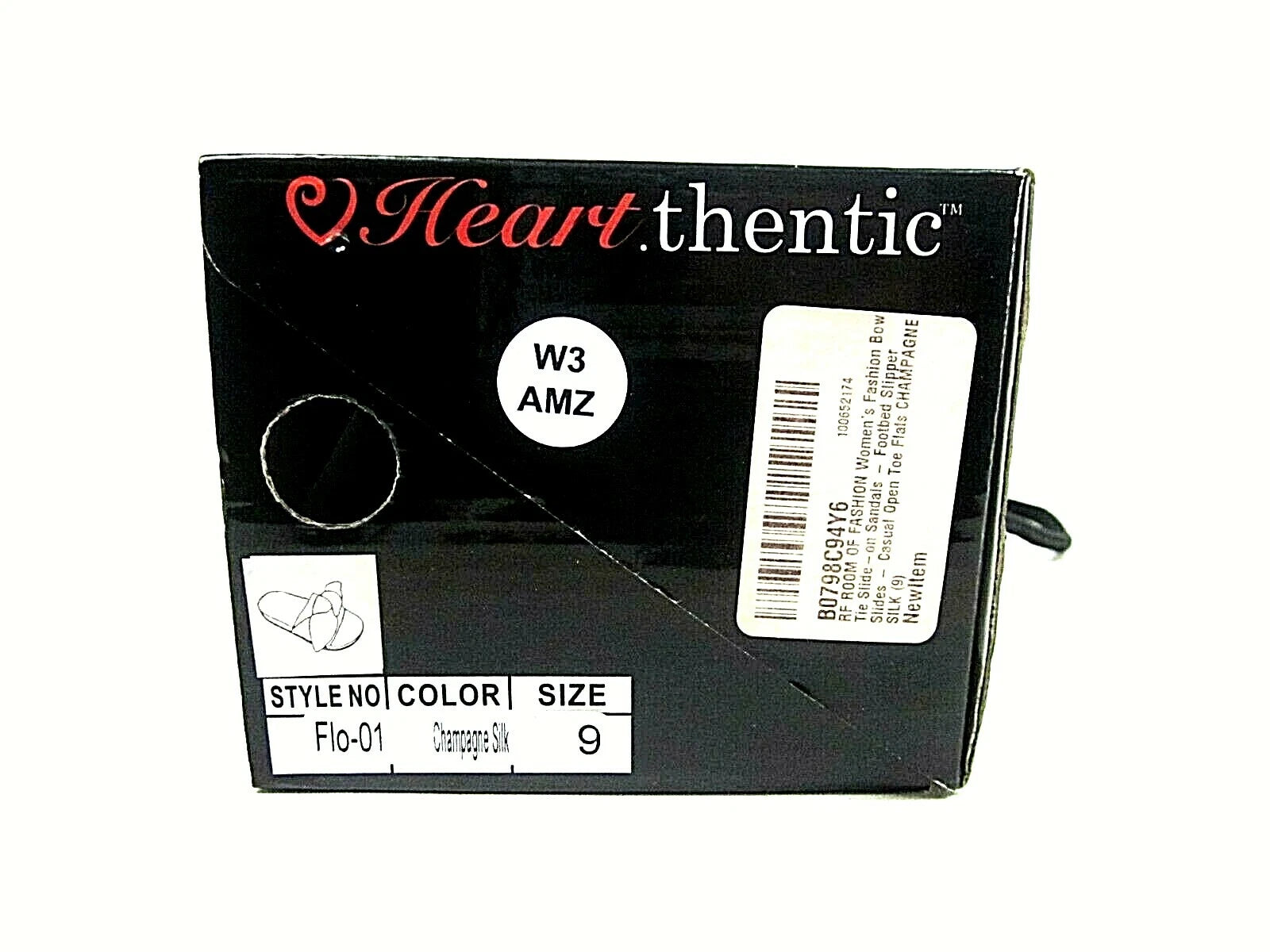 Heart.thentic Women's Fashion Bow Tie Casual Slide Sandals, US Size 9, New