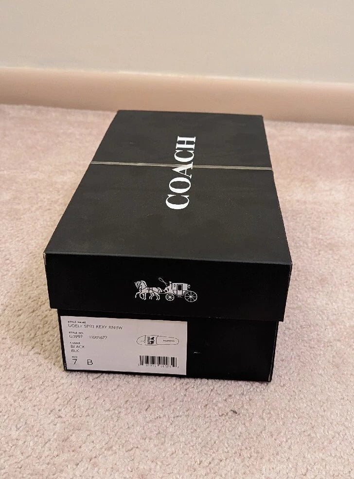 NWT Coach Udele Sport Slide - Rexy and Carriage Black Size 7
