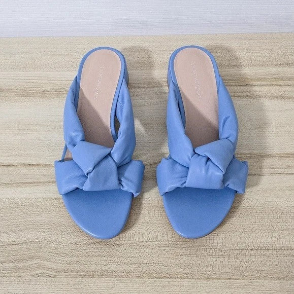 Stuart Weitzman Playa 35 Knot Leather Slide Sandals Size 6.5
