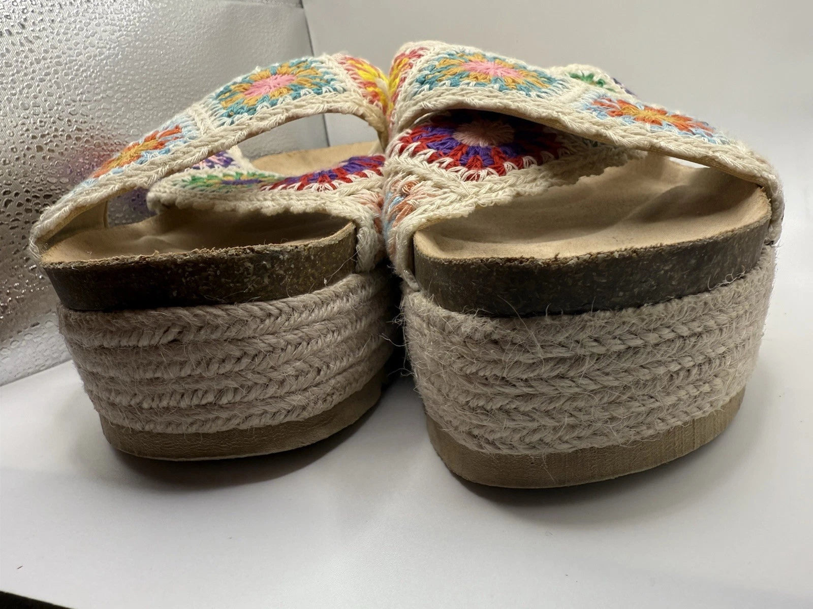 DIRTY LAUNDRY Crochet Knit Sandal Criss Cross Slide Platform Espadrille Women 10