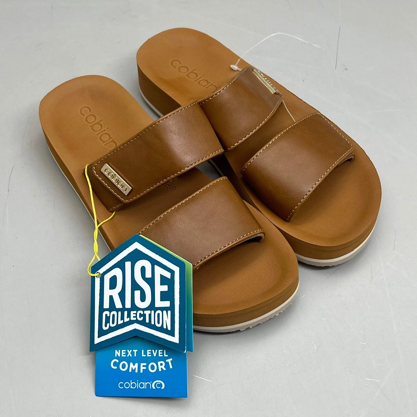 COBIAN Dana Rise Elevated Flatform Style Slide Women's Sz 9 Tan DNA24-230-09