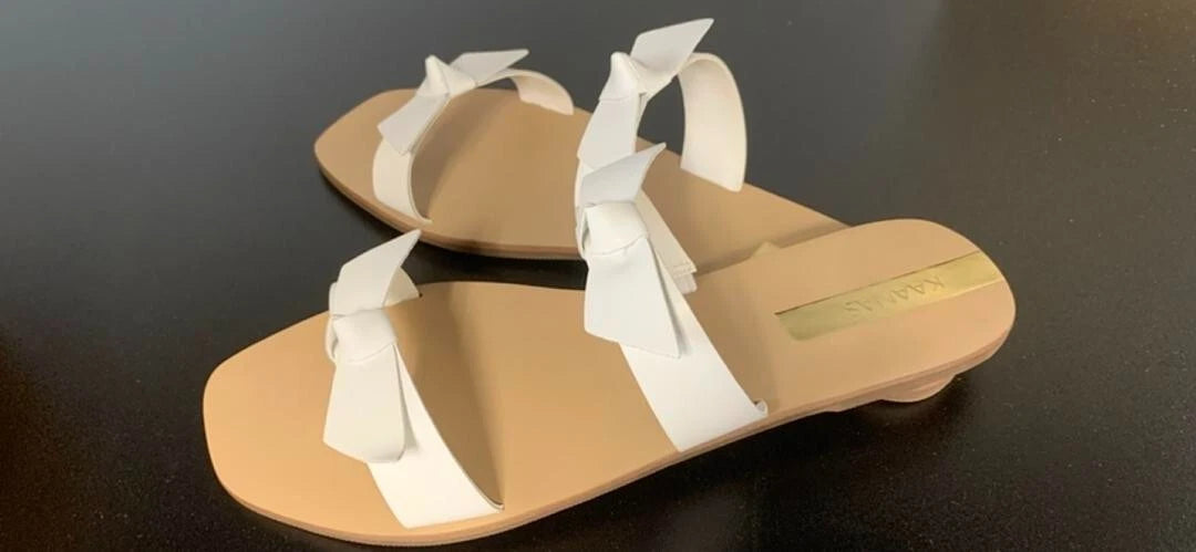 KAANAS Recife Womens Knotted Slide Sandal Sz 10M white