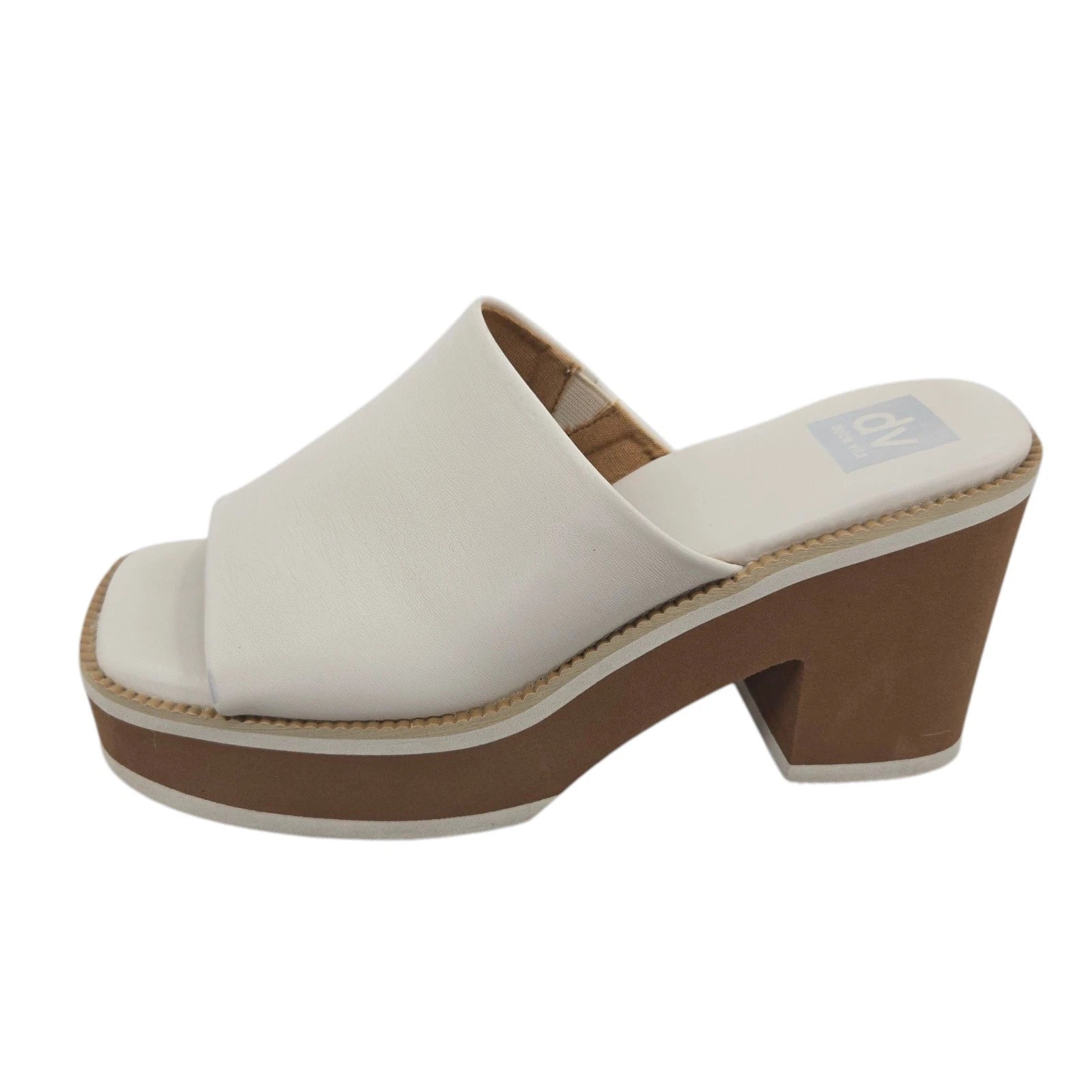 Dolce Vita Women's Nikole Platform Heel Slide Sandals White Size 8.5