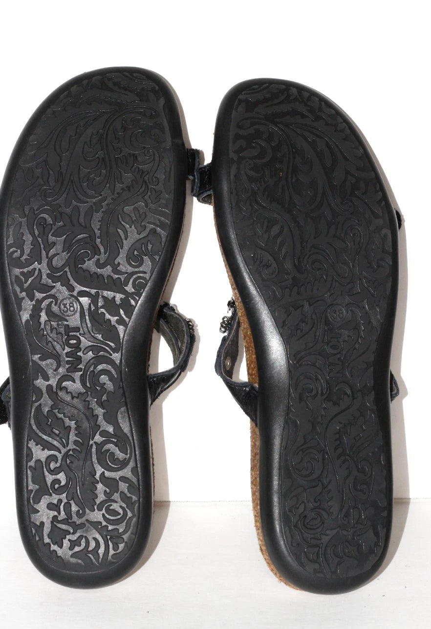 Naot Mona Womens Size 7-7.5 EUR 38 Metal Beaded Flowers Leather Sandals Rare