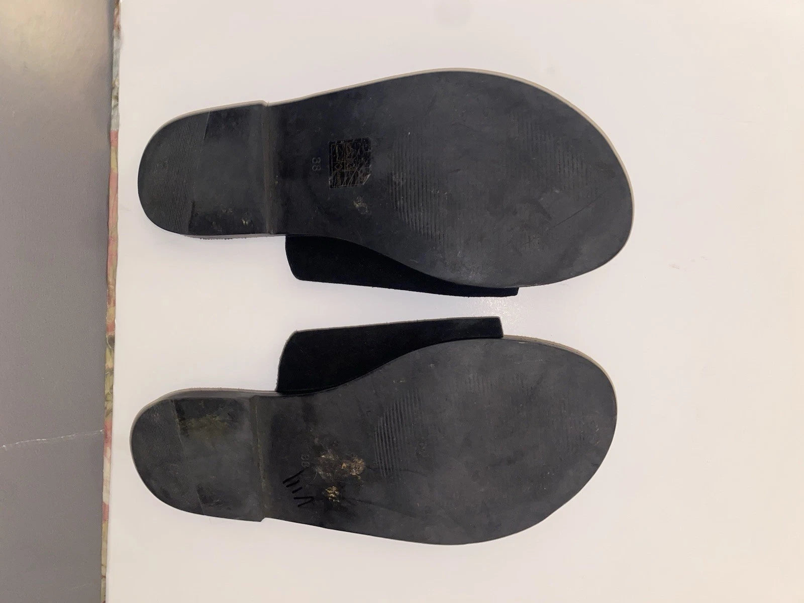 Find Black & Gold Leather Suede Croc Print Slide Sandals | Classic Style 7.5