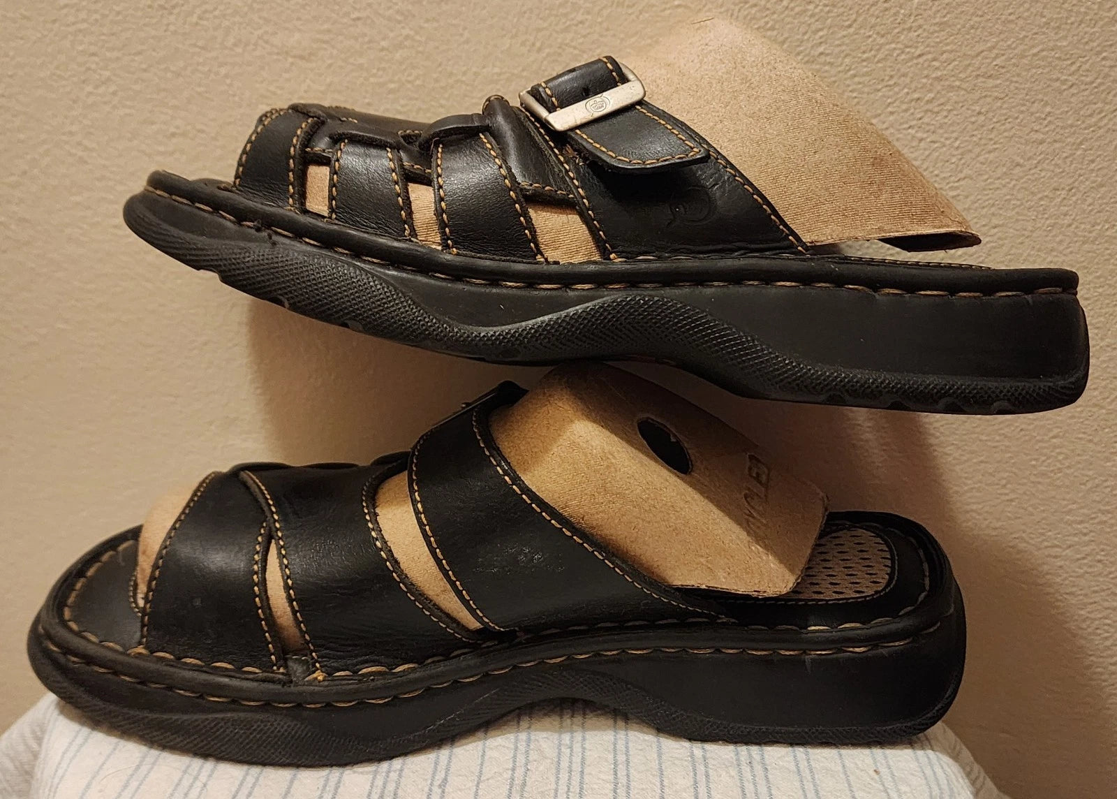 Vintage Y2K Born Sandals Womens Sz 8 Style B3463 Unisex Chunky Black