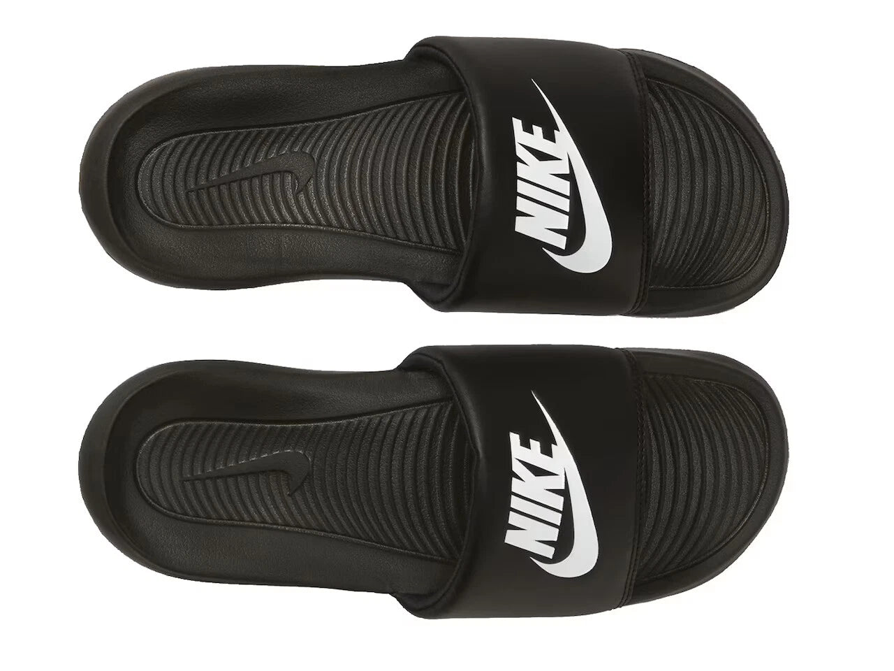 NIKE Victory One Slides Women's Black & White Swoosh Sandals SZ 10 New