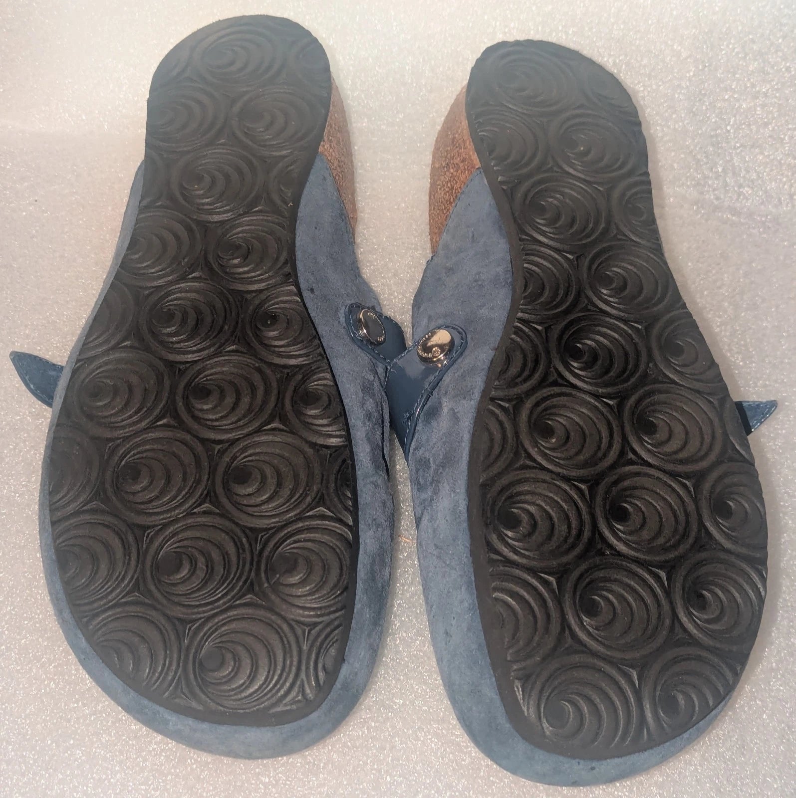 euroWellness Blue Suede  Slide Fashion Sandals Women's Shoes 9 US / 40 EU