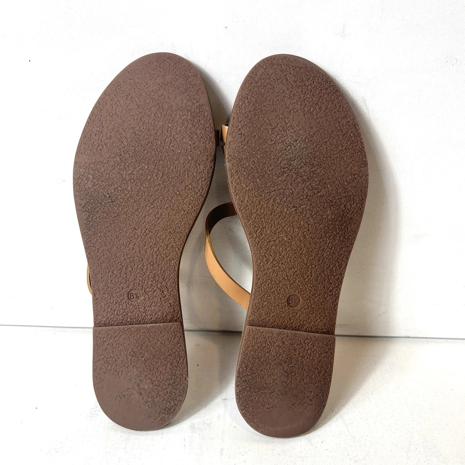 Madewell Womens Sz 8.5 M Tan Leather Slip On Slides Summer Comfort Casual Sandal