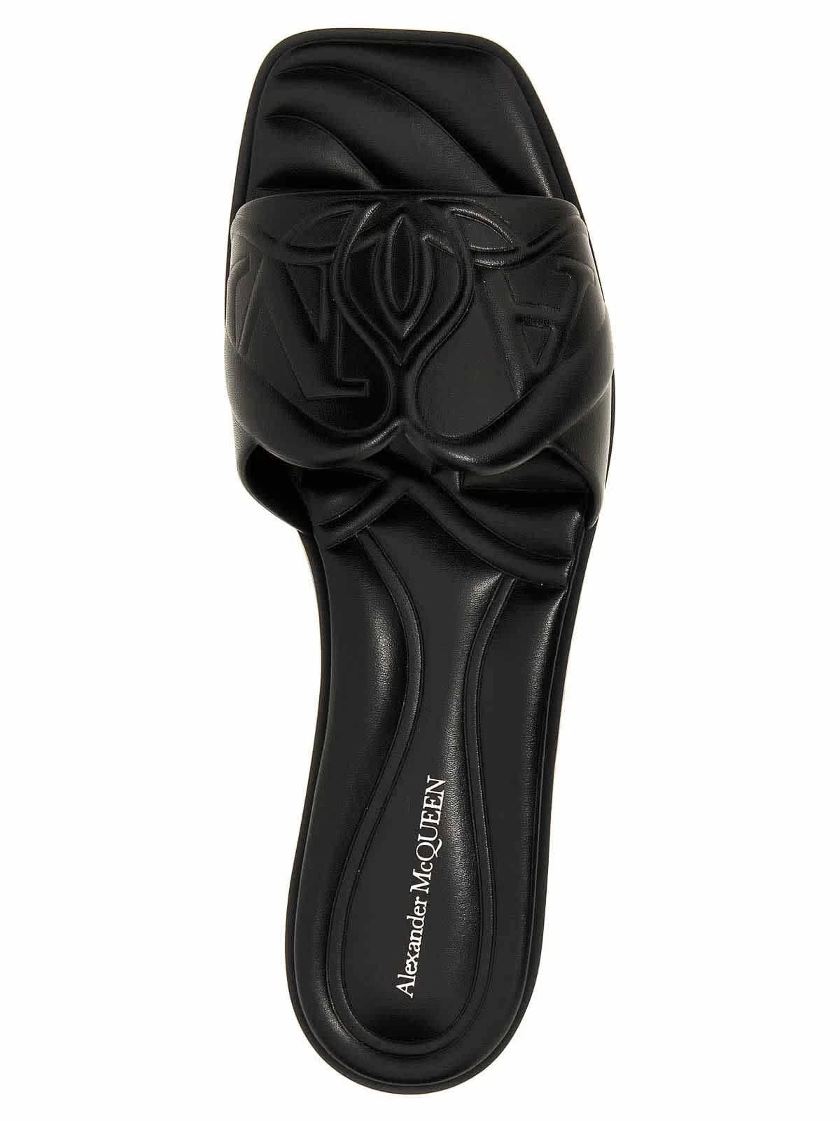 Alexander Mcqueen The Seal Embossed Slip-On Slides