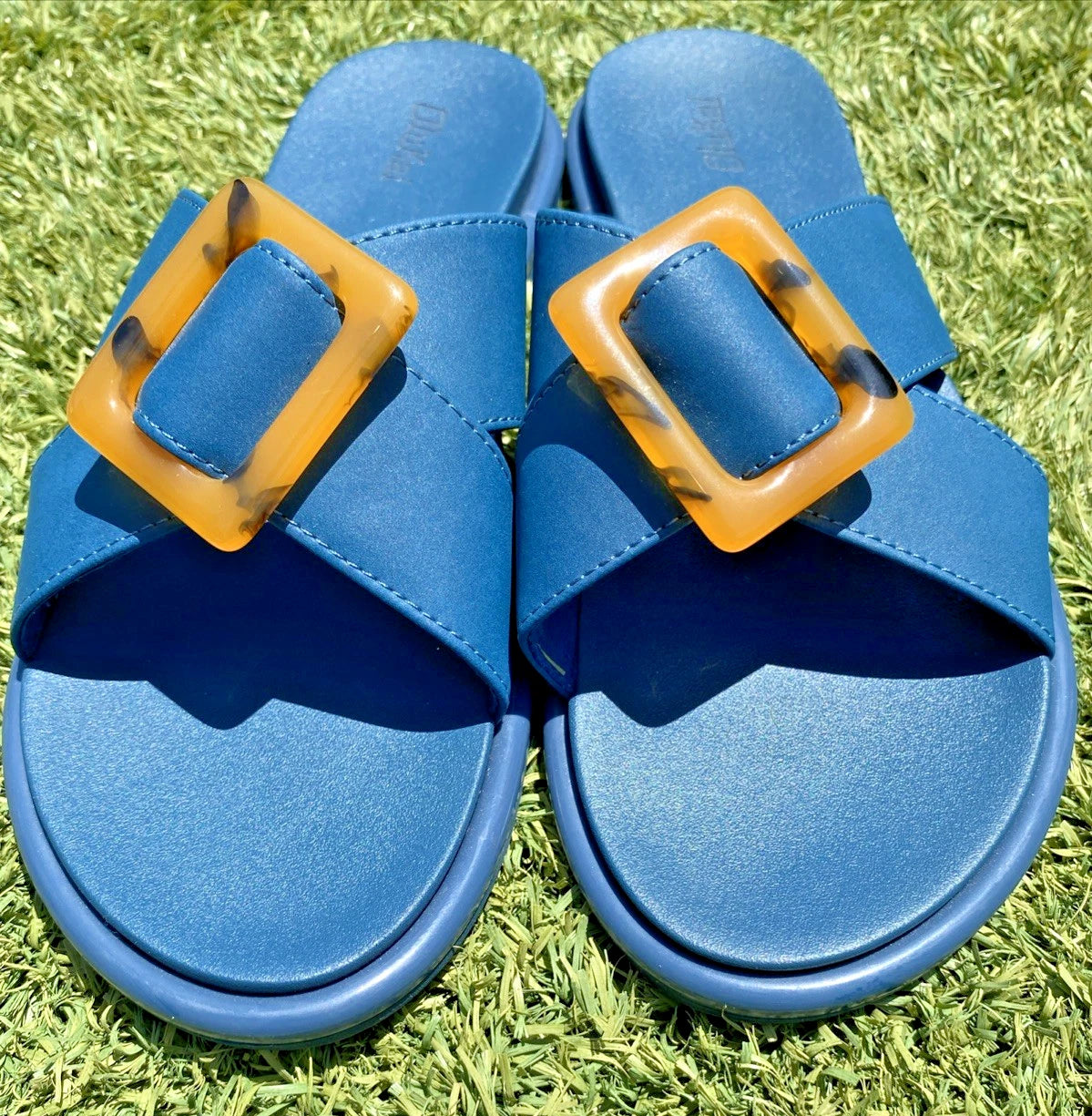 Olukai LA'I Slide Sandals Women’s Size 9 Blue Comfort Style 20511-7575
