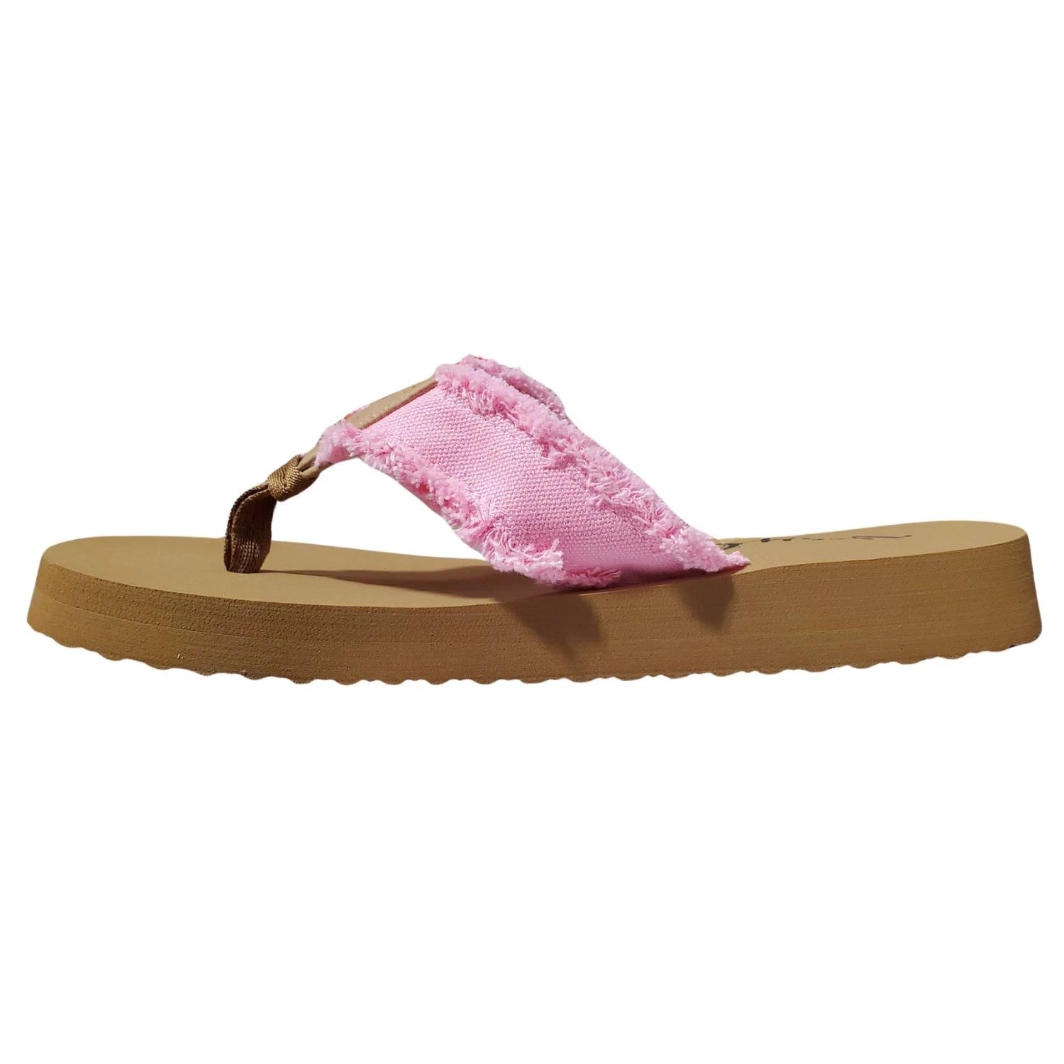 Very G Womens GJazz 3 Frayed Top Fashion Flip Flop Sandal, Pink