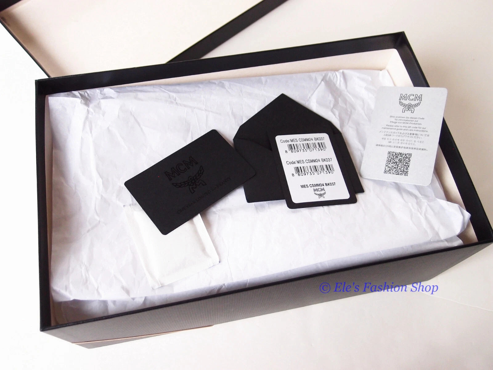 New in Box MCM Logo Slide Black Sandals EU 37 US 6.5 7 AUTHENTIC