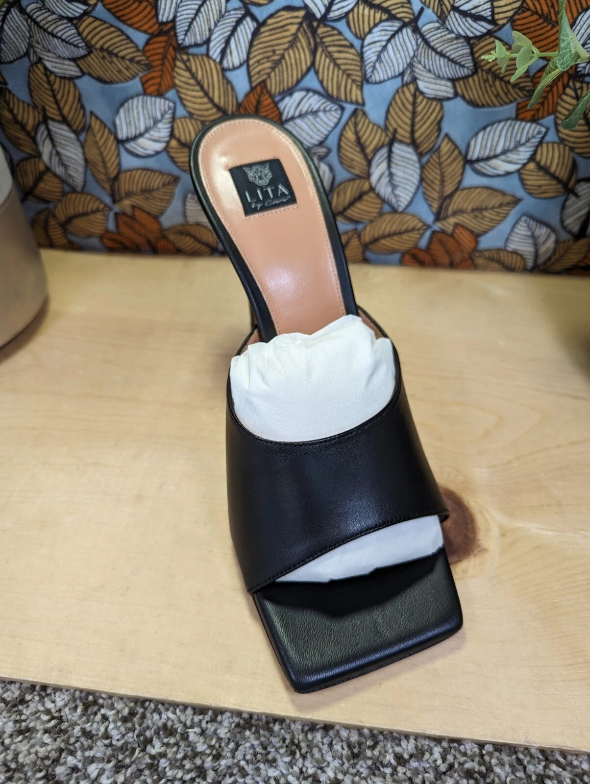 NEW - LITA by Ciara Solid Square Toe Black Leather Women's Size 40