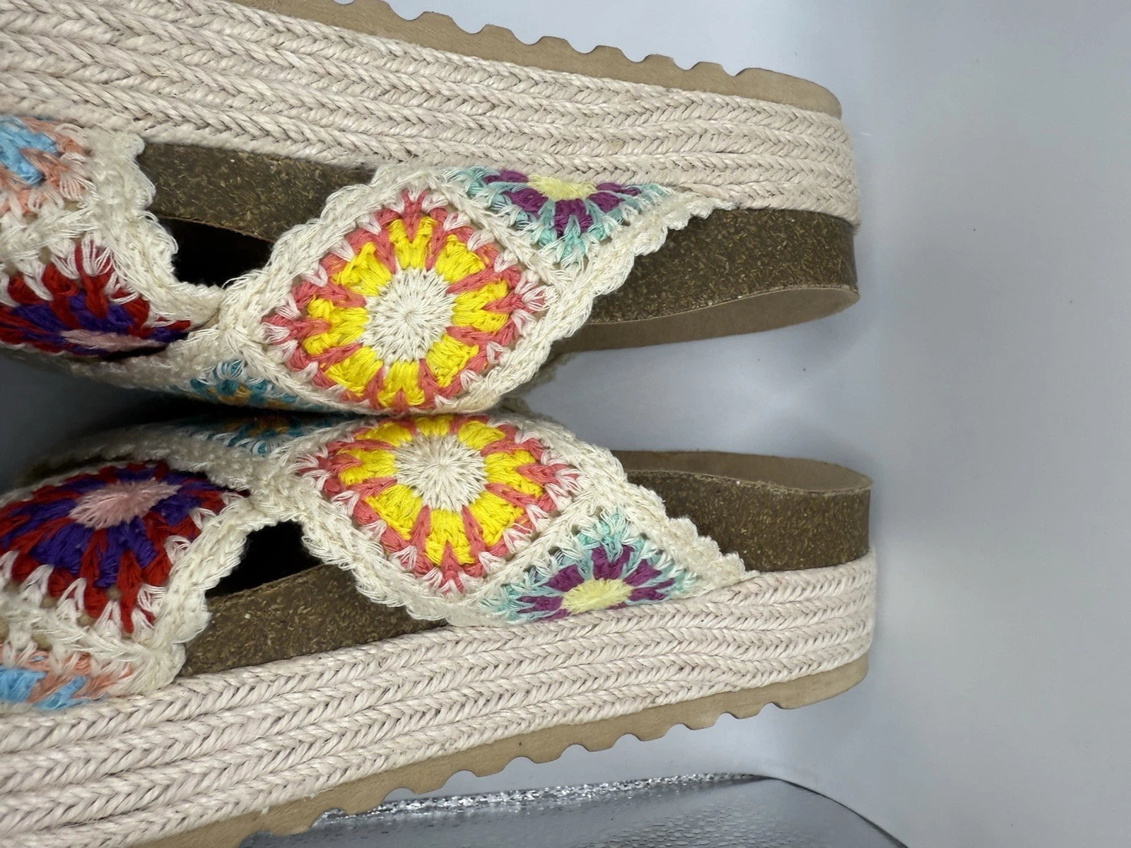 DIRTY LAUNDRY Crochet Knit Sandal Criss Cross Slide Platform Espadrille Women 10