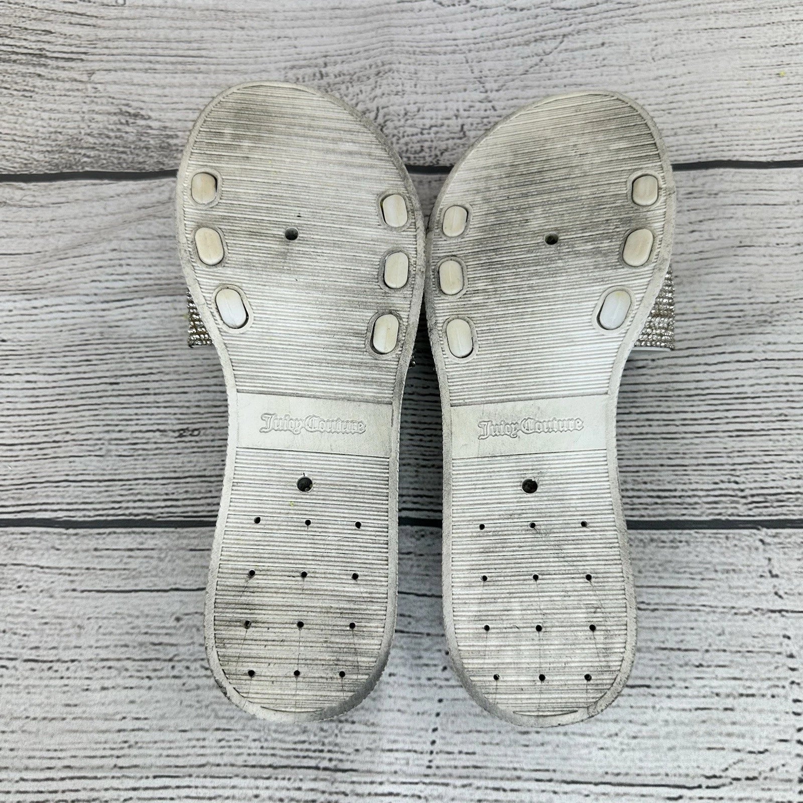 Juicy Couture Slides Women Size 9 Slip On Sandals Jeweled / Rhinestones