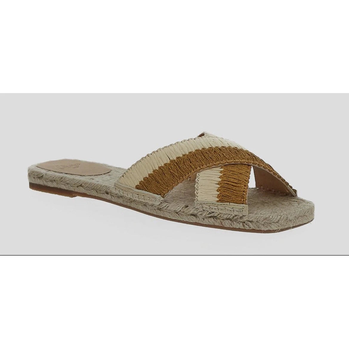 Castaner Espadrille Raffia Criss Cross Slide Sandals - Women's Designer Shoes