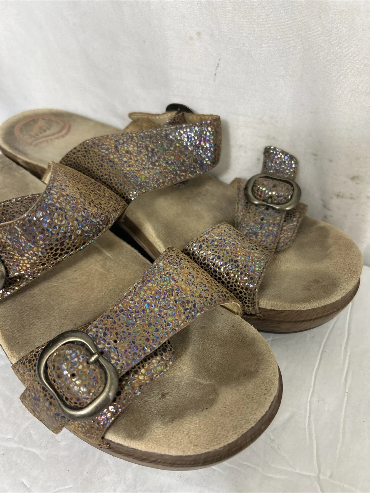 Dansko Sophie Iridescent Double Strap Clog Slide Sandals Sz 41 US Size 10.5 - 11