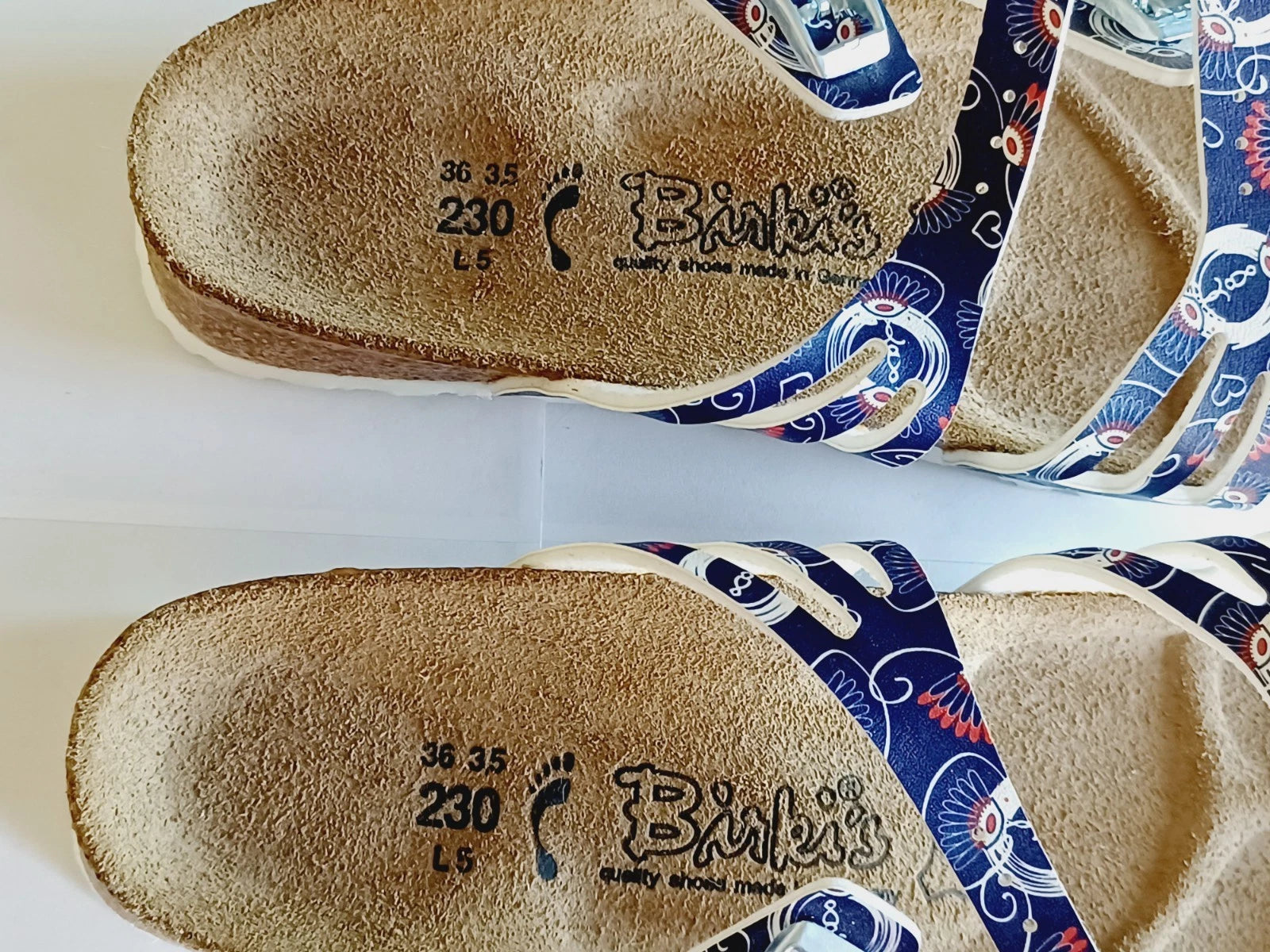 Birkenstock Birkis Sandals Women's 5 36 Blue Multicolored Paisley Sandals Shoes