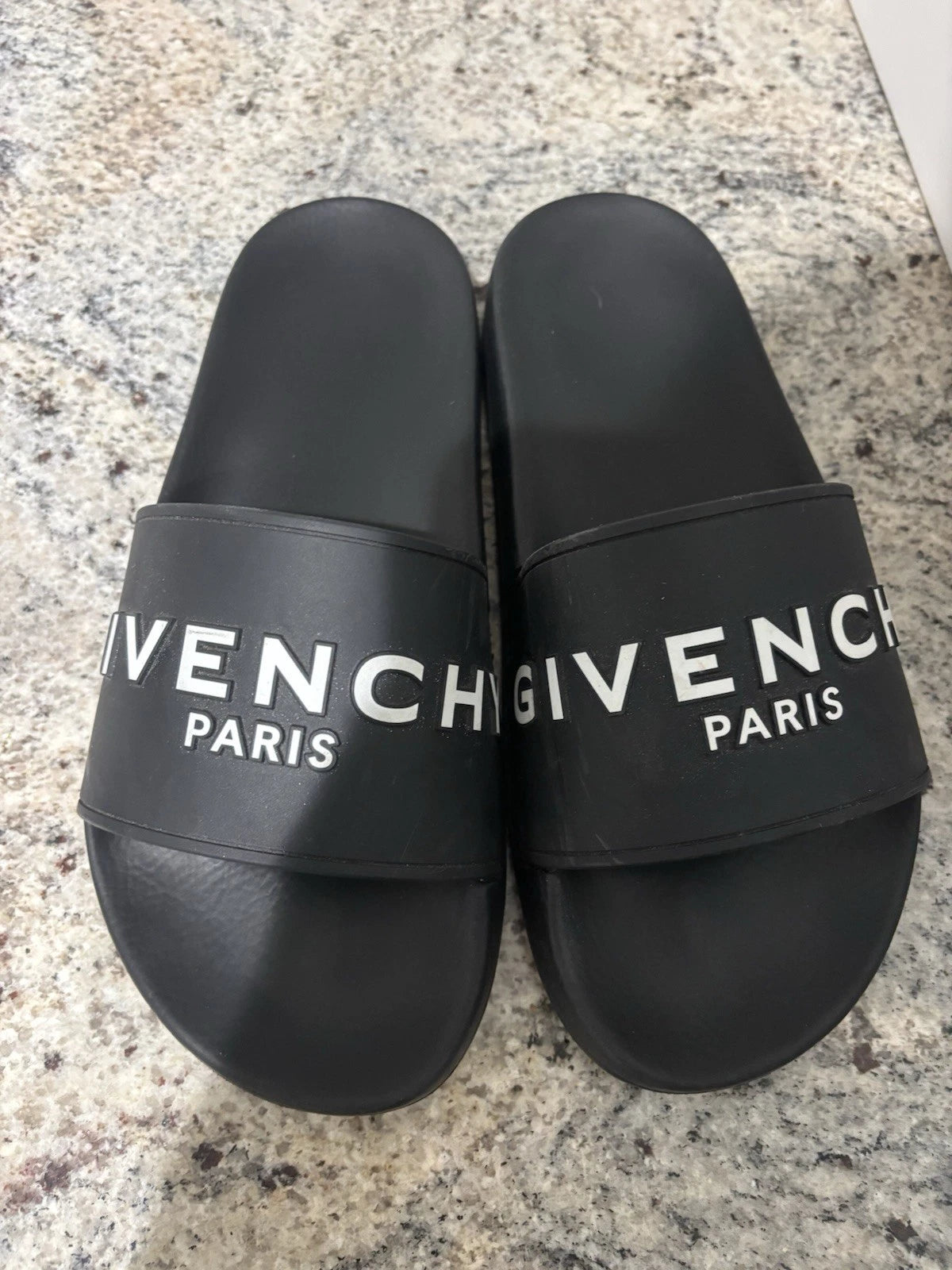 Givenchy  Logo Rubber Pool Slides Women's Size 8 Black Sandals -  INCLUDES BOX!