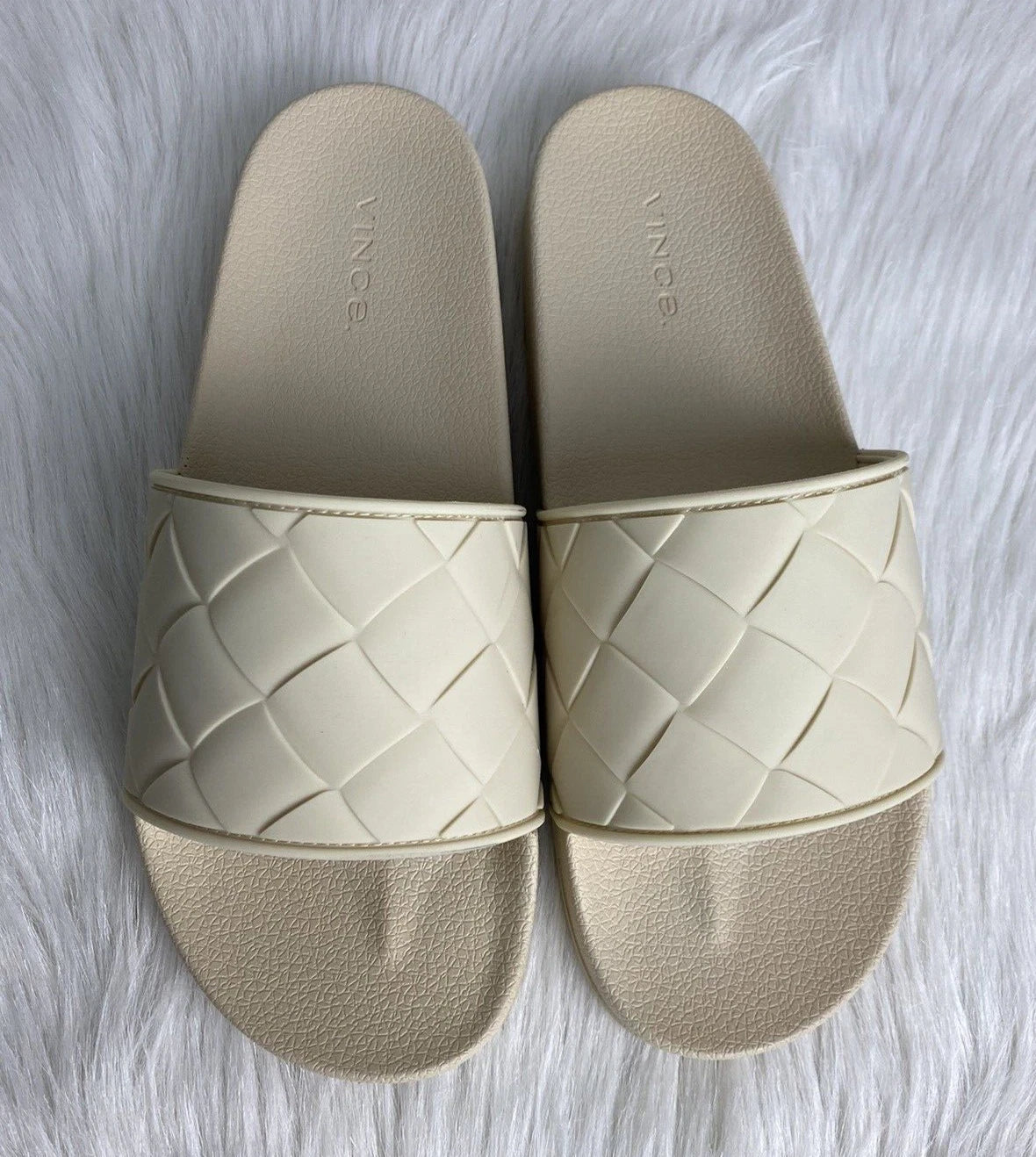 Vince Women's Sz 13 Watley Ivory Slip On Slide Sandals Shoes New