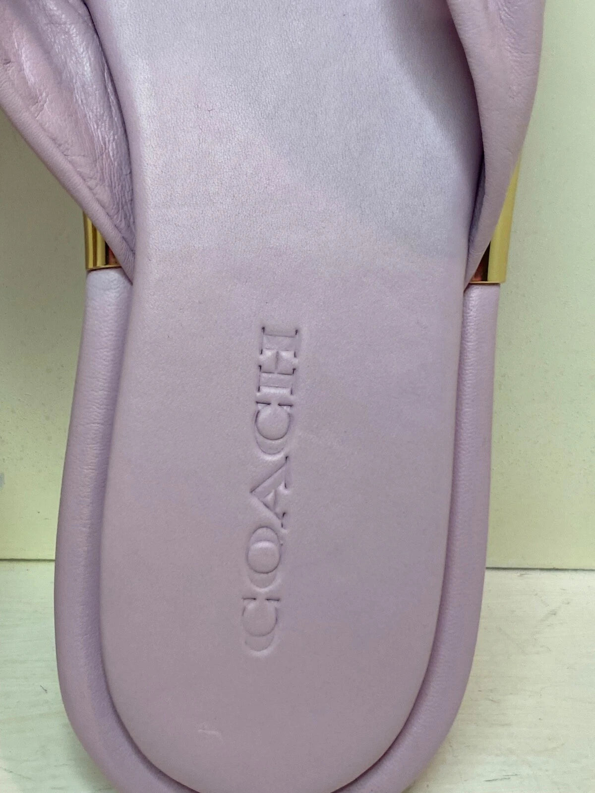Coach Brooklyn Leather Sandals Violet Lilac Purple Twist Knot Slides Women's  10